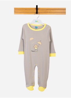 Babies Basic Bear Graphic Long Sleeves Sleepsuit by Styli  - Image 1