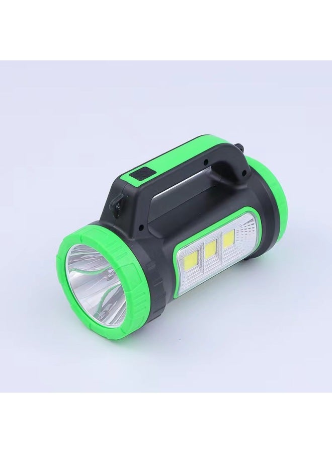 Solar Flashlight Strong Light Rechargeable Outdoor Super Bright Emergency Portable Lamp Household Multifunctional Fishing Lamp-Color:Green - Image 5