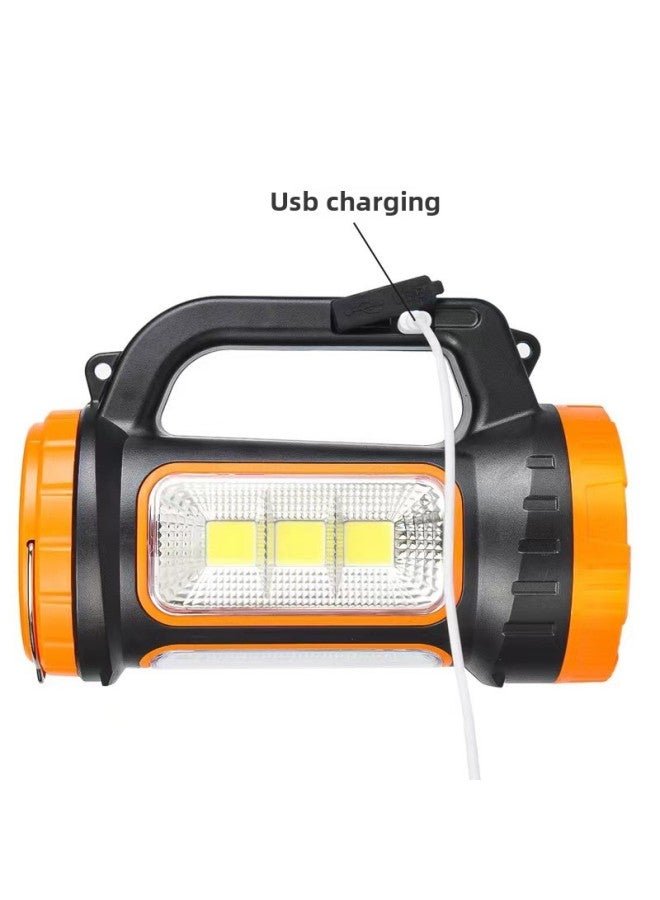Solar Flashlight Strong Light Rechargeable Outdoor Super Bright Emergency Portable Lamp Household Multifunctional Fishing Lamp-Color:Green - Image 3