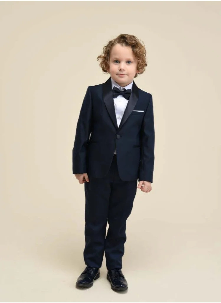 VIA BAMBINO Formal Boys Black Suit 9082