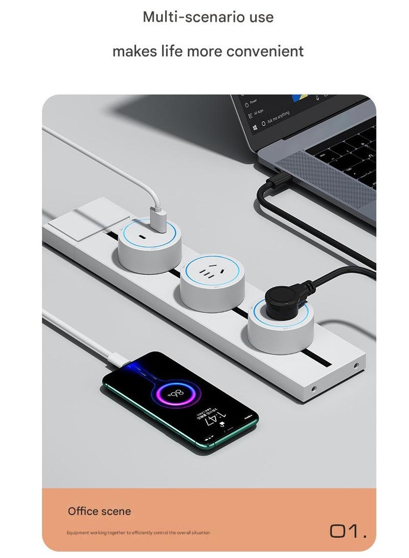 Bukela 2PCS Movable Household Socket Surface Mounted Rail Socket Power Sliding Rail Socket - Image 3