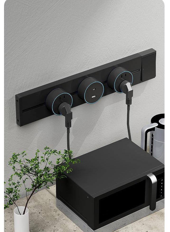 Bukela 2PCS Movable Household Socket Surface Mounted Rail Socket Power Sliding Rail Socket - Image 5