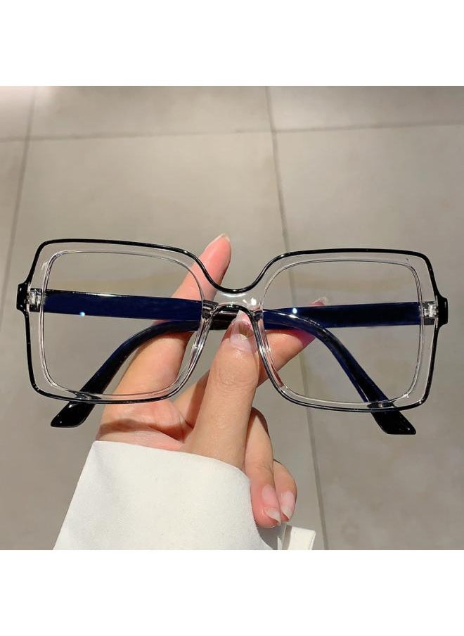 Generic New Retro Box Personalized Contrast Color Plain Mirror European And American Style Trendy All-match Fashion Anti-blue Light Mirror 