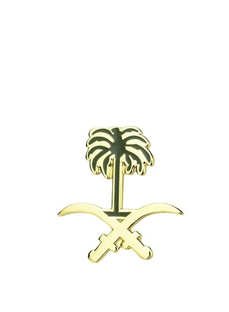 Saudi National Two Swords and Palm Tree White and Green For Mobile Or Any Surface 3cm 