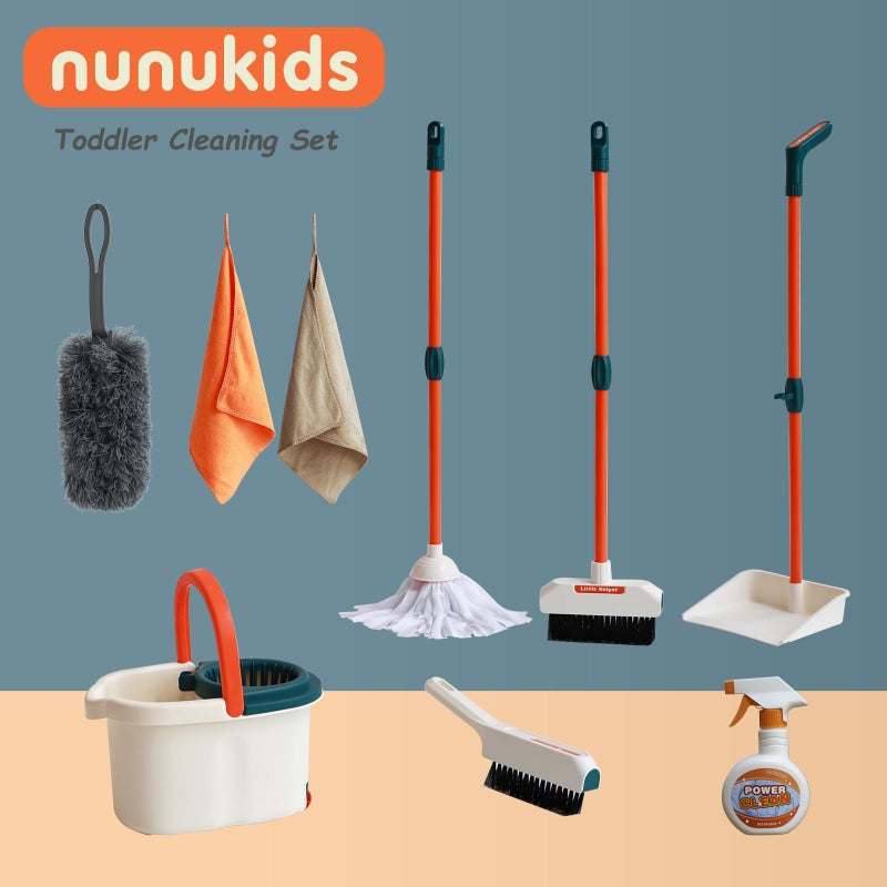 nunukids nunukids Toddler Cleaning Set - Realistic Cleaning Set for Toddlers 1-3 - Engaging Kids Broom and Dustpan Set - Safe Toddler Broom and Cleaning Set Toys - Perfect Kids Mop and Broom Set  - Image 3