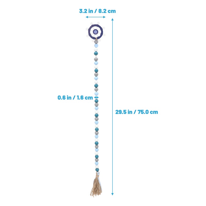 4 Pcs Wood Bead Garland with Tassels Nautical Style Beaded Garland Pendant Hanging Garland Decor - Image 2