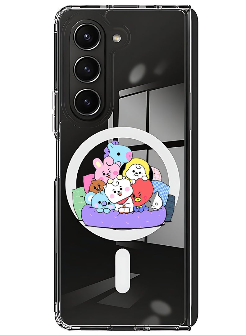 Theodor Magnetic Case for Samsung Galaxy Z Fold 5 Compatible with MagSafe Wireless Charging, Shockproof Phone Bumper Cover cute pets - Image 1