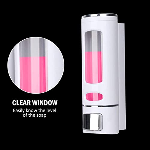 BATH GURU Abs Wall Mounted Shampoo Sanitizer Lotion Hand Dish Wash Gel Liquid Soap Dispenser for Bathroom Kitchen Pack of 2 (400 Ml, White) - Image 4