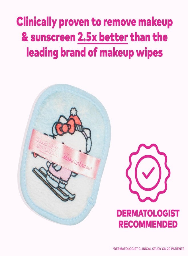 MakeUp Eraser, 7-Day Set, Erase All Makeup With Just Water, Including Waterproof Mascara, Eyeliner, Foundation, Lipstick, Sunscreen, and More Hello Kitty Skiing, 7ct - Image 2