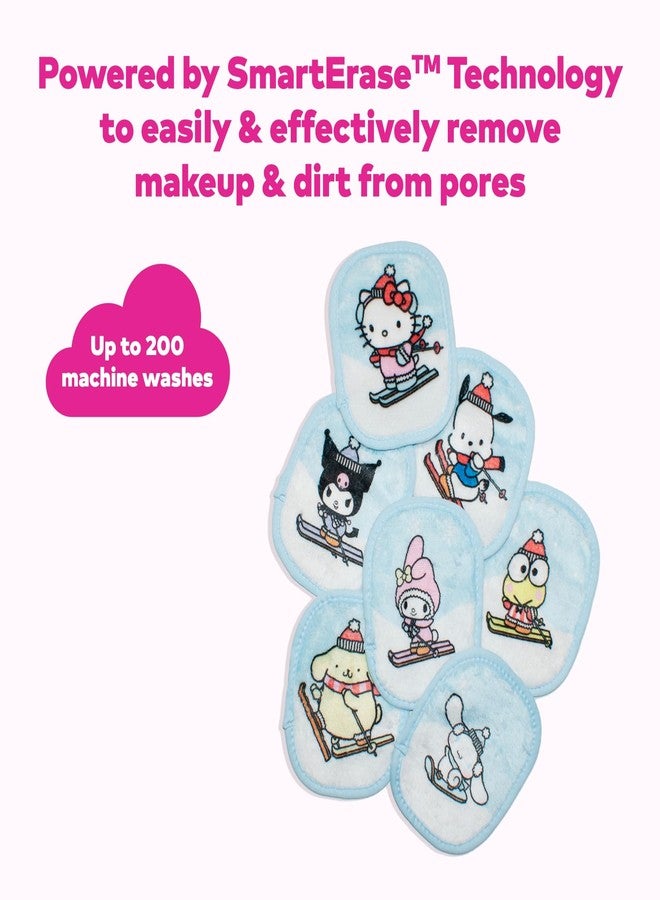 MakeUp Eraser, 7-Day Set, Erase All Makeup With Just Water, Including Waterproof Mascara, Eyeliner, Foundation, Lipstick, Sunscreen, and More Hello Kitty Skiing, 7ct - Image 4