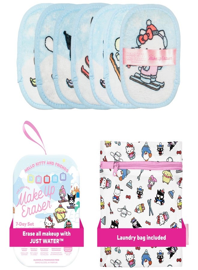 MakeUp Eraser, 7-Day Set, Erase All Makeup With Just Water, Including Waterproof Mascara, Eyeliner, Foundation, Lipstick, Sunscreen, and More Hello Kitty Skiing, 7ct - Image 1