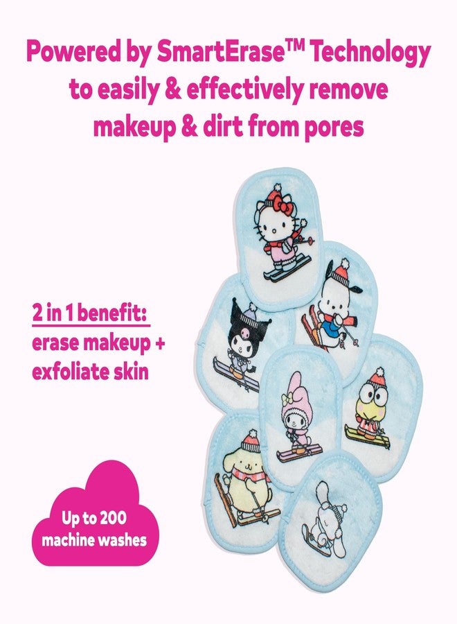 MakeUp Eraser, 7-Day Set, Erase All Makeup With Just Water, Including Waterproof Mascara, Eyeliner, Foundation, Lipstick, Sunscreen, and More Hello Kitty Skiing, 7ct - Image 3