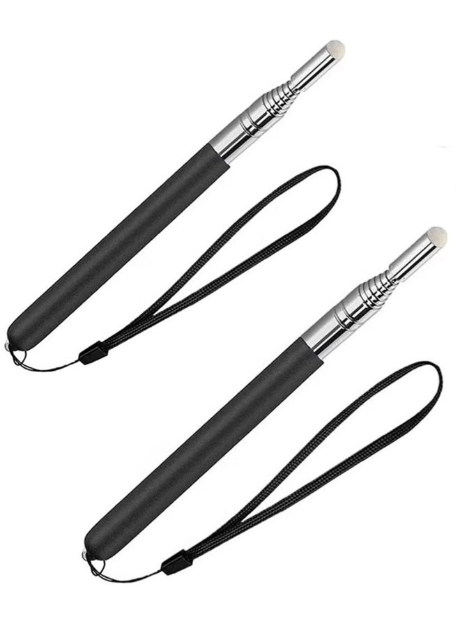 Telescopic Teachers Pointer,Extendable Pointer, 46.8” Extendable Pointers for Classroom Stick Telescoping Pointing Retractable for Blackboard Touchscreen Classroom Teachers Presenters Use, Black,2Pack - Image 1