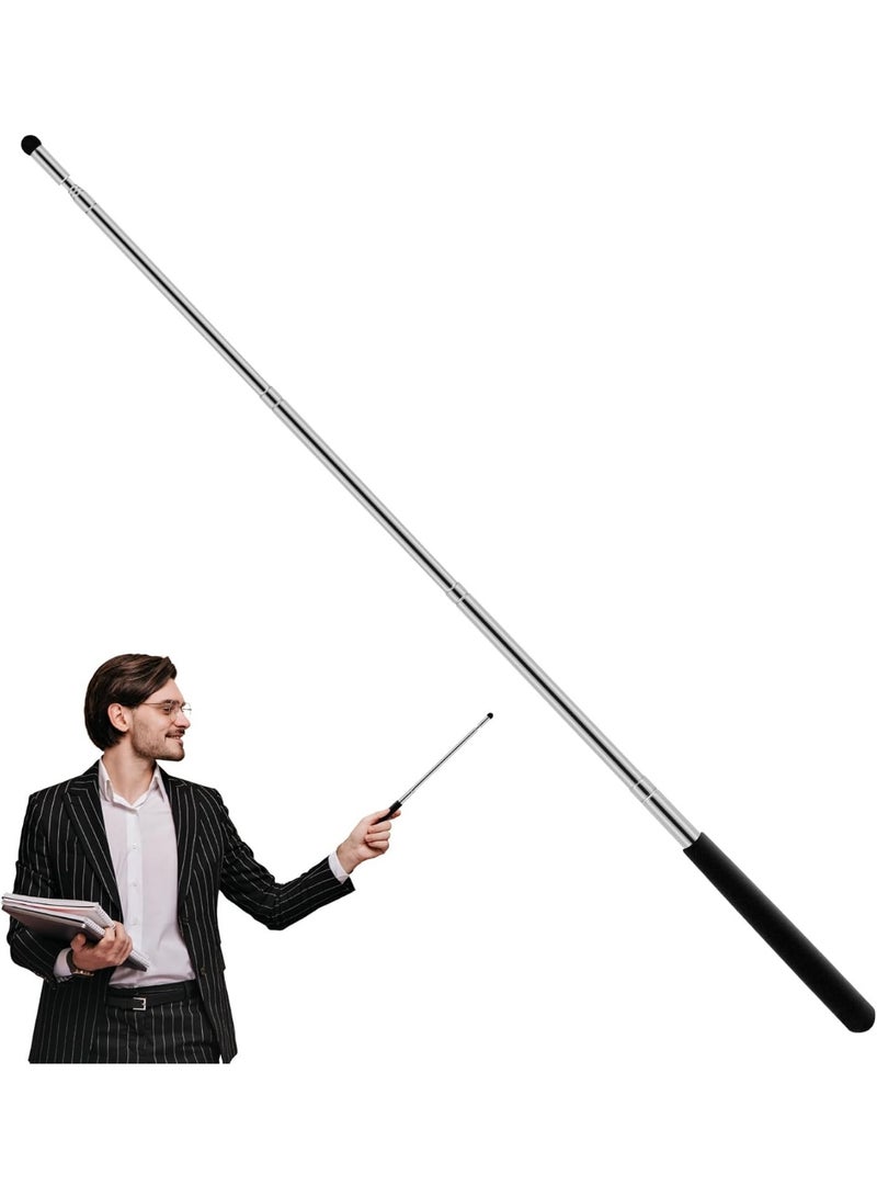 Telescopic Teachers Pointer,Extendable Pointer, 46.8” Extendable Pointers for Classroom Stick Telescoping Pointing Retractable for Blackboard Touchscreen Classroom Teachers Presenters Use, Black,2Pack - Image 2