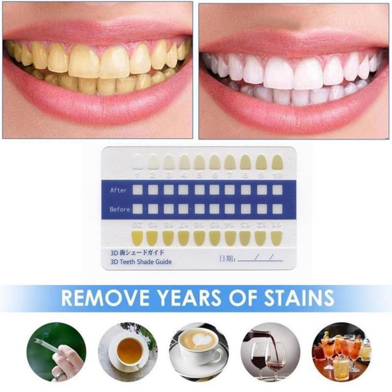 Kichvoe PVC Tooth Shade Guide Long Strip 20pcs Kit Tooth Color Chart for Professional Oral Care and Color Matching - Image 3