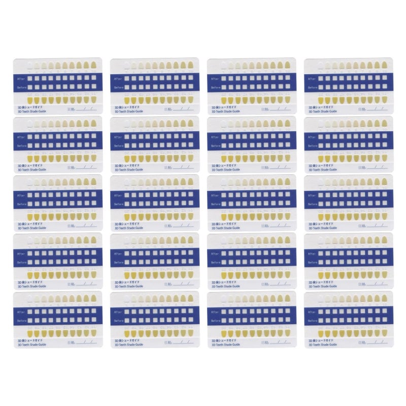 Kichvoe PVC Tooth Shade Guide Long Strip 20pcs Kit Tooth Color Chart for Professional Oral Care and Color Matching - Image 1