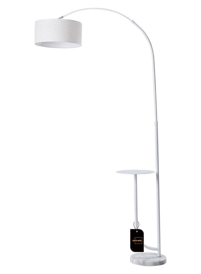 MODERN FLOOR LAMP WITH SHELF ADJUSTABLE PURE NATURAL MARBLE ELEGANT FLOOR LIGHTING WITH TRAY INTERIOR LIGHTING DECORATION STANDING LIGHT WITH SHELVES WHITE