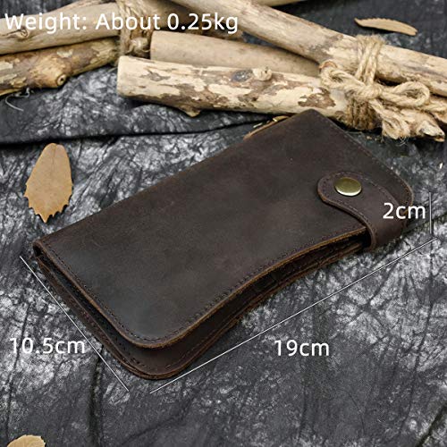 LUUFAN Genuine Leather Long Wallet for Men, Large Capacity Purse Clutch Bag Handbag Checkbook Cash Credit Cards Phone Holder - Image 2