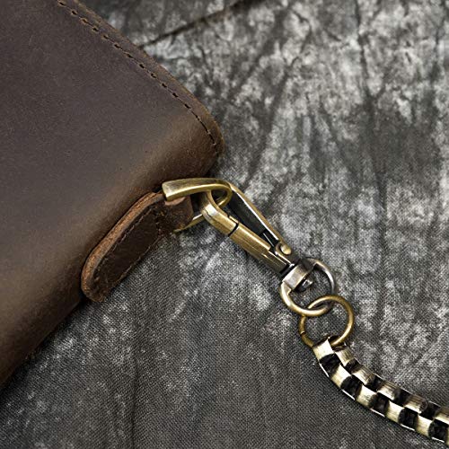 LUUFAN Genuine Leather Long Wallet for Men, Large Capacity Purse Clutch Bag Handbag Checkbook Cash Credit Cards Phone Holder - Image 3