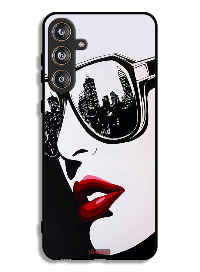 Tolwak Samsung Galaxy F55 5G Protective Case Cover Girl Face Abstract Art - Image 1