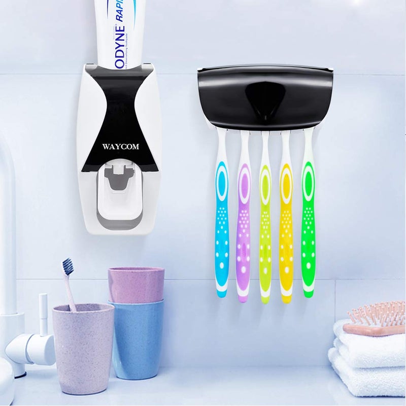 WAYCOM Dust-Proof Toothpaste Dispenser Toothpaste Squeezer Kit (Black) - Image 2