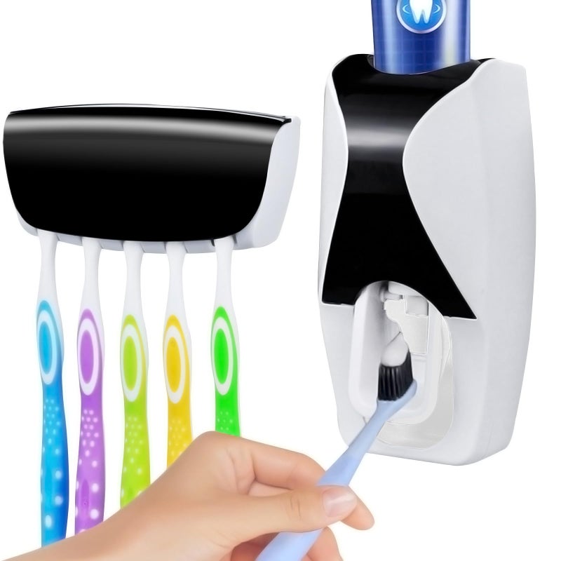WAYCOM Dust-Proof Toothpaste Dispenser Toothpaste Squeezer Kit (Black) - Image 1