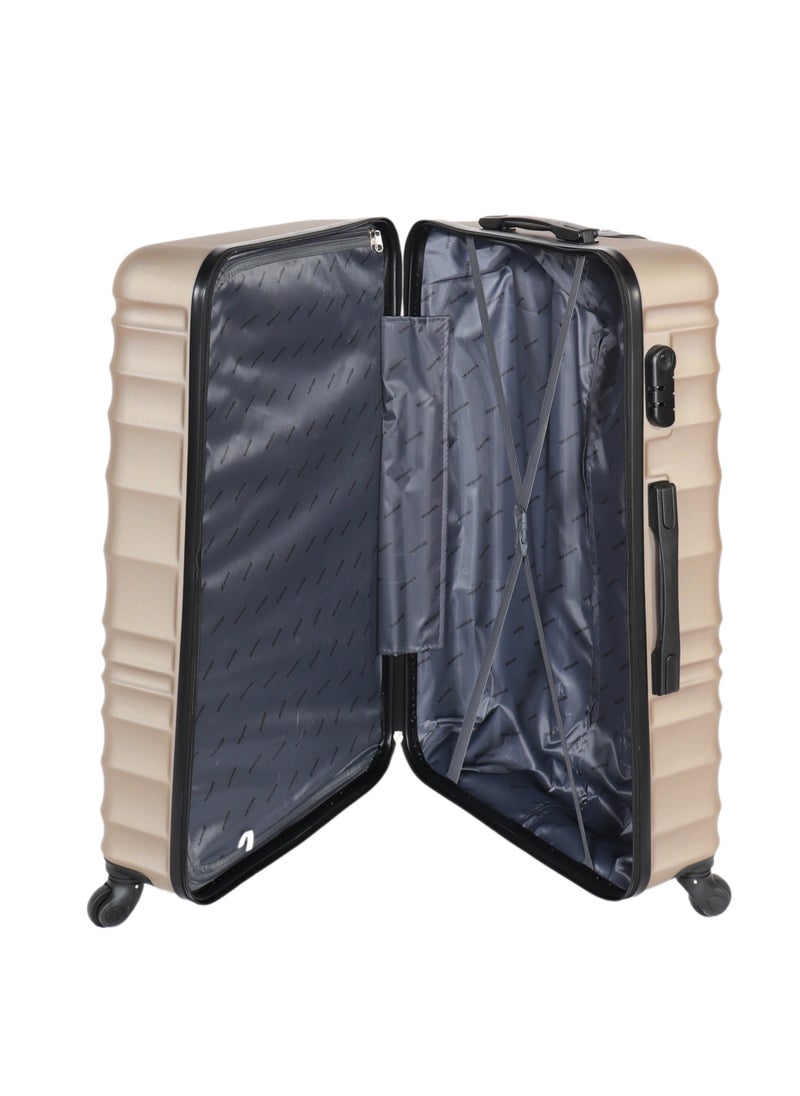 HOMEVEO - Viper Travel Bag in Gold/Beige Metallic with 360° Spinner Wheels - Stylish and practical design, strong and lightweight material, built-in digital security lock and perfect storage capacity, large size - Image 1