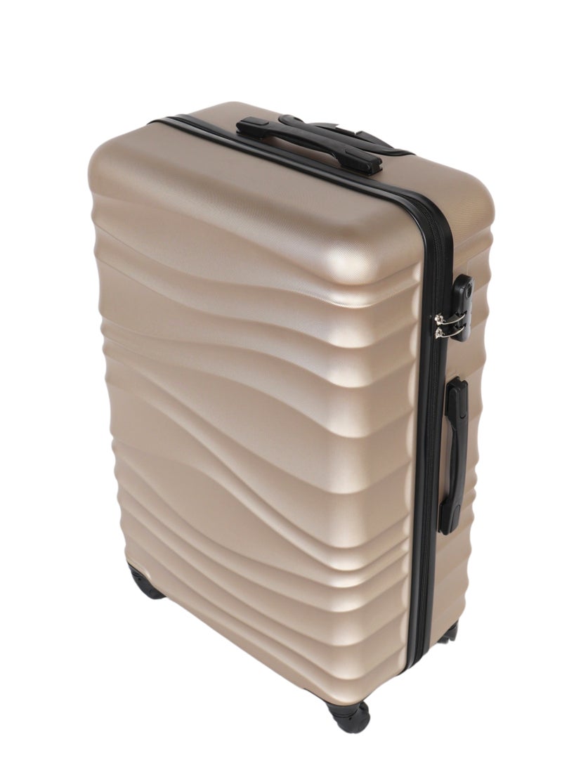 HOMEVEO - Viper Travel Bag in Gold/Beige Metallic with 360° Spinner Wheels - Stylish and practical design, strong and lightweight material, built-in digital security lock and perfect storage capacity, large size - Image 1