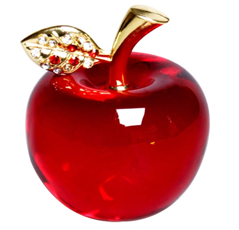 Hoobar Crystal Apple Figurine Paperweight Ideal Gifts for Wedding Birthday Christmas and Home Decoration 21 Inch Bred