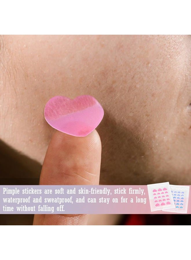 UPIQNG Pimple Patches Hydrocolloid Heart Shaped,5 Packs 108 Dots Waterproof Facial Pimple Stickers Blemish Cover Acne Stickers Zit Patchs Makeup Supplies - Image 4