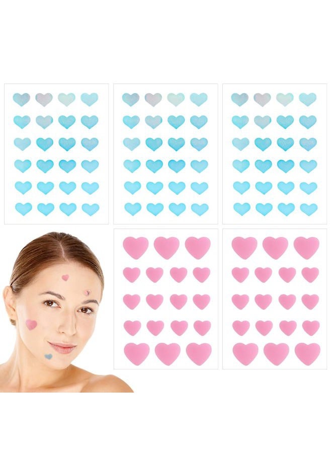 UPIQNG Pimple Patches Hydrocolloid Heart Shaped,5 Packs 108 Dots Waterproof Facial Pimple Stickers Blemish Cover Acne Stickers Zit Patchs Makeup Supplies - Image 1