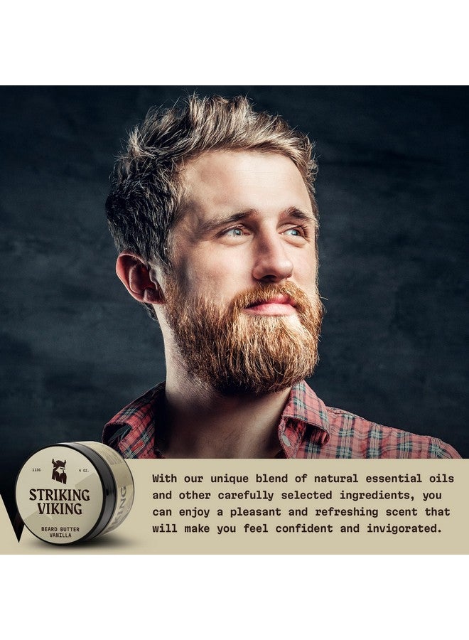 Striking Viking Beard Butter - Non-Greasy Moisturizer With Natural Ingredients (Vanilla, 4Oz) - Keep Your Beard Hydrated And Refreshing - Image 2