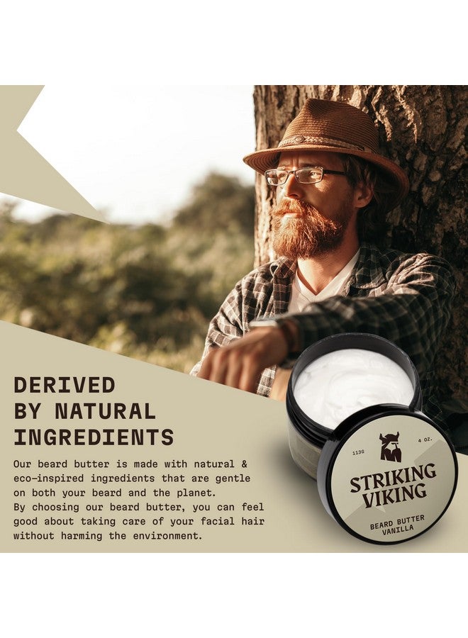 Striking Viking Beard Butter - Non-Greasy Moisturizer With Natural Ingredients (Vanilla, 4Oz) - Keep Your Beard Hydrated And Refreshing - Image 1