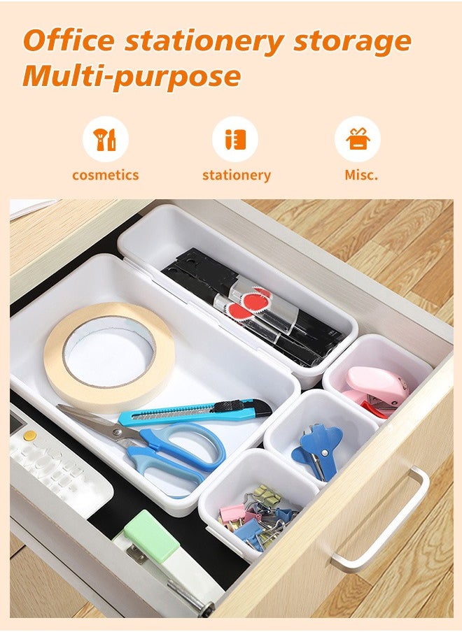 8 PCS Drawer Organizer Set White Plastic Desk Drawer Dividers Trays Dresser Storage Bins Separation Box for Makeup Jewelries - pzsku/Z58E4206D233C70F045E5Z/45/_/1727515445/468c192c-a834-43fc-9cb7-a083d59a2c0c