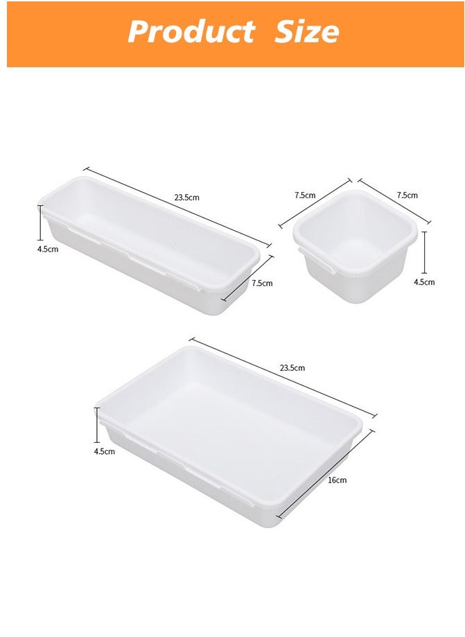 8 PCS Drawer Organizer Set White Plastic Desk Drawer Dividers Trays Dresser Storage Bins Separation Box for Makeup Jewelries - pzsku/Z58E4206D233C70F045E5Z/45/_/1727515475/d6f6b02c-1a73-43ce-9361-8f6b0b1e9e82