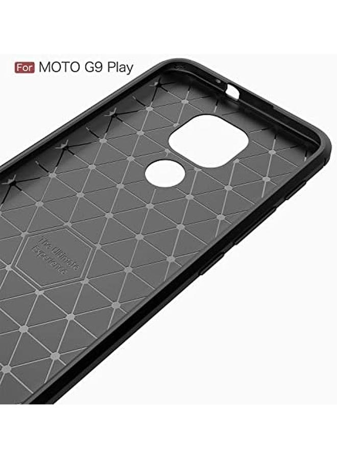 erorex Case For Motorola Moto G9 Play With 2 Screen Protector Stylish Slim And Thin Carbon Fiber Pattern Phone Case For Motorola Moto G9 Play Moto G9 Play Blue - Image 4