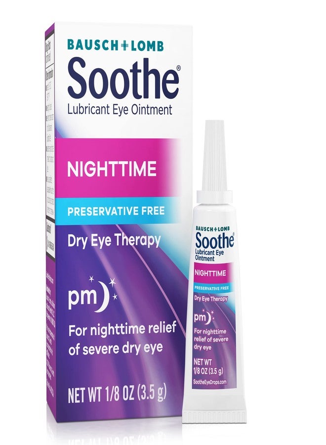 Bausch + Lomb Soothe Eye Ointment by Bausch & Lomb, Lubricant Relief for Dry Eyes, Moisturizing & Comforting Nighttime Dry Eye Therapy, Suitable for Sensitive Eyes, Preservative Free, 3.5 g - Image 1