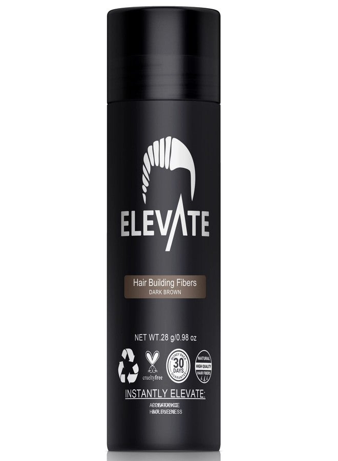ELEVATE Hair Fibers to Instantly Thicken & Completely Conceal Thinning Balding Areas Loss in 30 Seconds for Men & Women (DARK BROWN) 28g Size - 100% Natural & Undetectable Keratin Fibers - Image 1