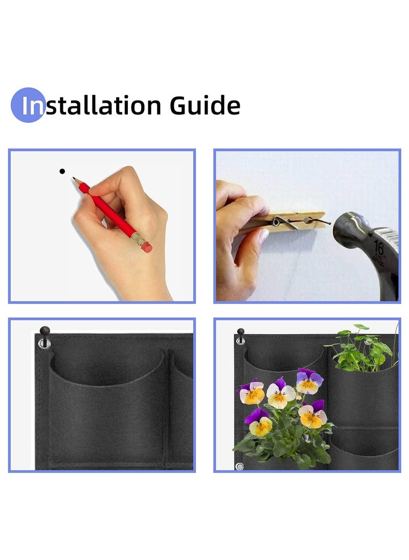 SYOSI - SYOSI Hanging Planter Bags, 25 Pockets Wall Mounted Plant Planting Grow Bags, Herb Garden Planter Outdoor Indoor Growing Bag, Gardening Vertical Greening Flower Container (1m×1m, Black) - Image 1