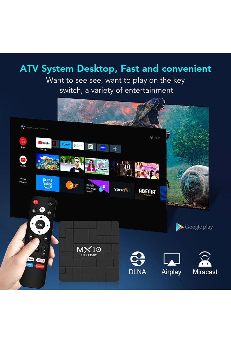 Beauenty Android 13.0 Smart TV Box MX10, 4K HD Output, Set Top Box with Remote,2.4G/5G WiFi, Quad-Core Processor, Allwinner H313, 2GB RAM, 16GB Storage, Multi-Language Support - Image 4