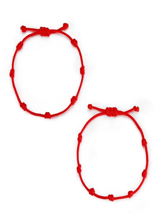 JENDEAR SHINE 7 Knot Bracelet, Kabbalah Red Bracelet, Red String Amulet Protect Good Luck Destiny, Suitable for Women Men Couple Mother Daughter - Image 1