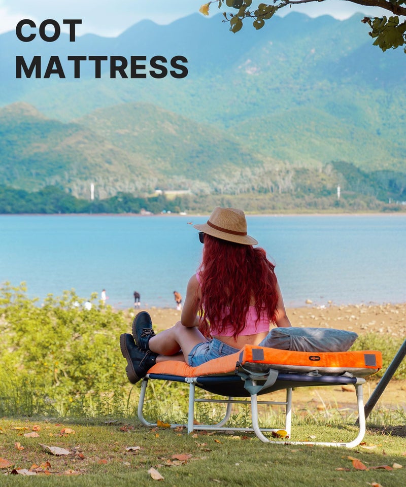 Gaialoop 3 Inch Memory Foam Camping Mattress, Dual Layer Thick Sleeping Camp Pad for Car Tent Cot, Roll-Up Portable Glamping Floor Bed for Guests Sleepover[Cot: 72 * 24 * 3"] - Image 3
