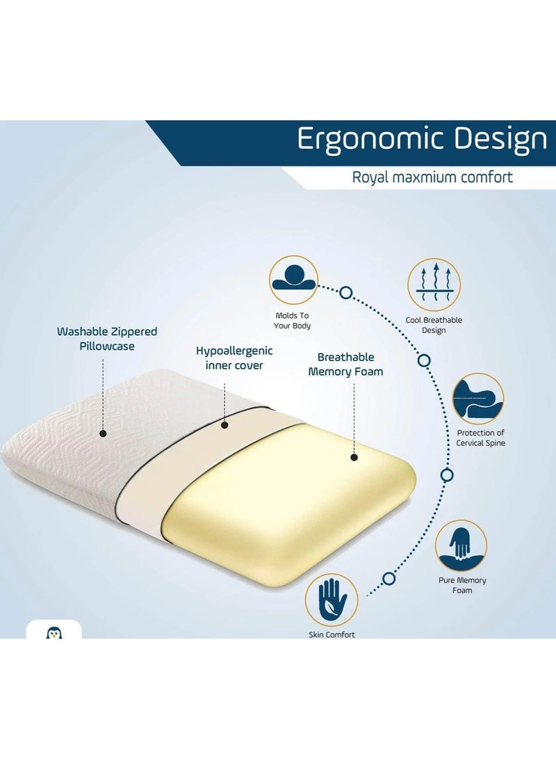 وسادة سرير ألمانية الصنع من الفوم المرن - دعم تقويمي لتخفيف آلام الرقبة، قابلة للتنفس ويمكن غسلها00 - Image 3