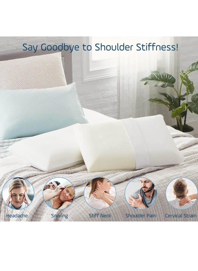 وسادة سرير ألمانية الصنع من الفوم المرن - دعم تقويمي لتخفيف آلام الرقبة، قابلة للتنفس ويمكن غسلها00 - Image 5