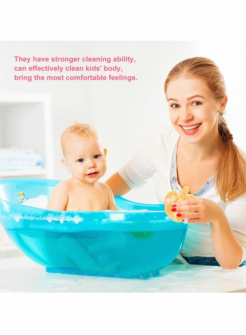 إسفنجة حمام للأطفال ، لوفة فرشاة ناعمة للتقشير كرة لطيفة على شكل فاكهة مناسبة من فرك الأطفال (6 قطع) - Image 5