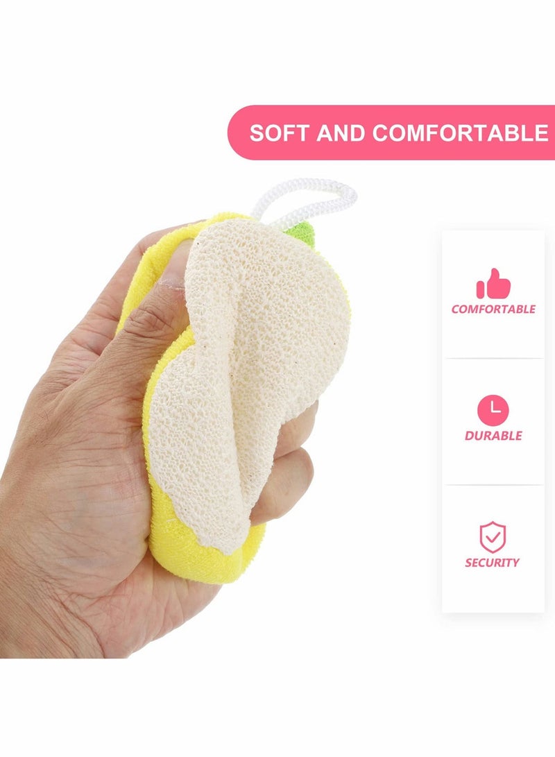 إسفنجة حمام للأطفال ، لوفة فرشاة ناعمة للتقشير كرة لطيفة على شكل فاكهة مناسبة من فرك الأطفال (6 قطع) - Image 3
