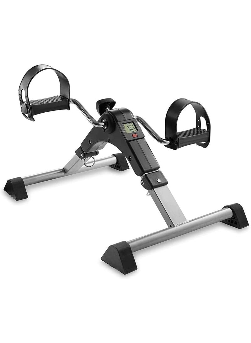 Portable Folding Pedal Exerciser Mini Exercise Bike with LCD Display for Leg and Arm Physical Therapy - Image 1