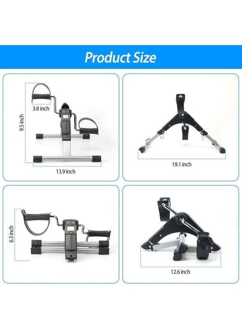 Portable Folding Pedal Exerciser Mini Exercise Bike with LCD Display for Leg and Arm Physical Therapy - Image 5
