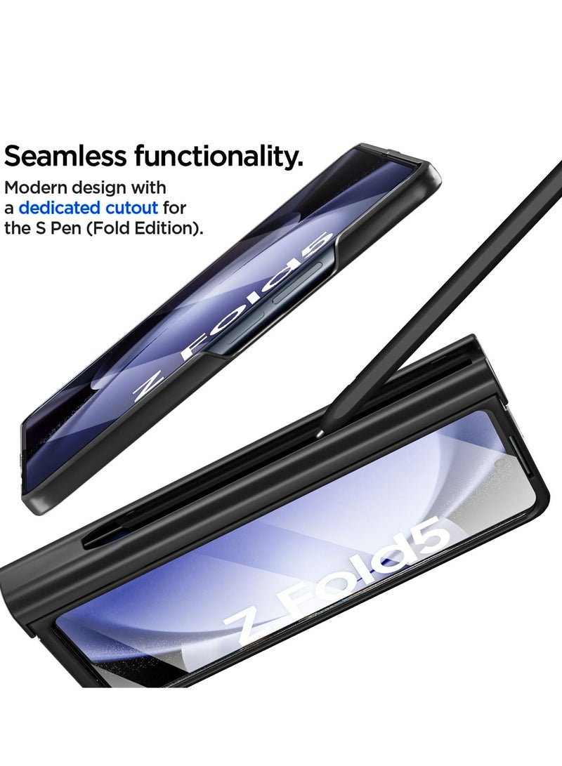 Premium Galaxy Z Fold 5 Case with Built-in Screen Protector and S Pen Holder, 360° Full Body Protection for Samsung Galaxy Z Fold 5 5G (Black) - Image 4