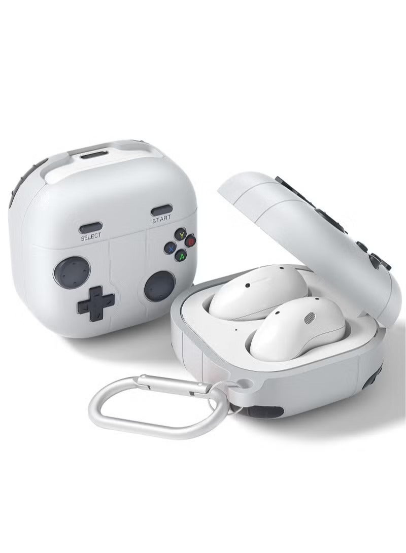 For Samsung Galaxy Buds FE Case 2023 | Galaxy Buds 2 Pro Case 2022 | Galaxy Buds 2 Case 2021 | Galaxy Buds Pro Case 2021 | Galaxy Buds Live 2020 3D Game Console Design Silicone Cover with Carabiner - Image 1